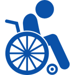 Symbol person on wheel chair